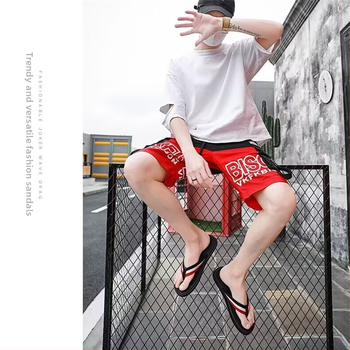 Lu Lanson Flip-flops bărbați — partea superioară din denim, talpă EVA, papuci de plajă cu deget deschis, primăvara 2024