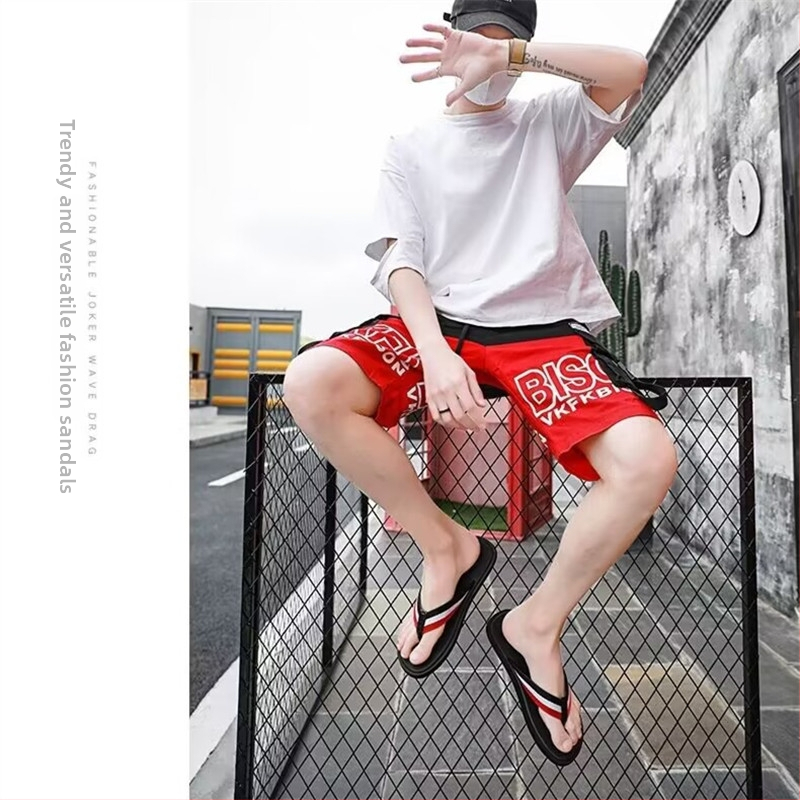 Lu Lanson Flip-flops bărbați — partea superioară din denim, talpă EVA, papuci de plajă cu deget deschis, primăvara 2024