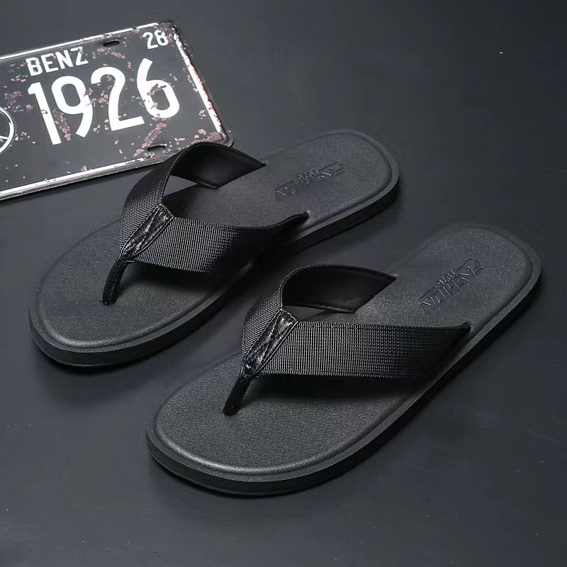 Lu Lanson Flip-flops bărbați — partea superioară din denim, talpă EVA, papuci de plajă cu deget deschis, primăvara 2024