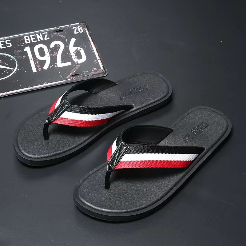 Lu Lanson Flip-flops bărbați — partea superioară din denim, talpă EVA, papuci de plajă cu deget deschis, primăvara 2024