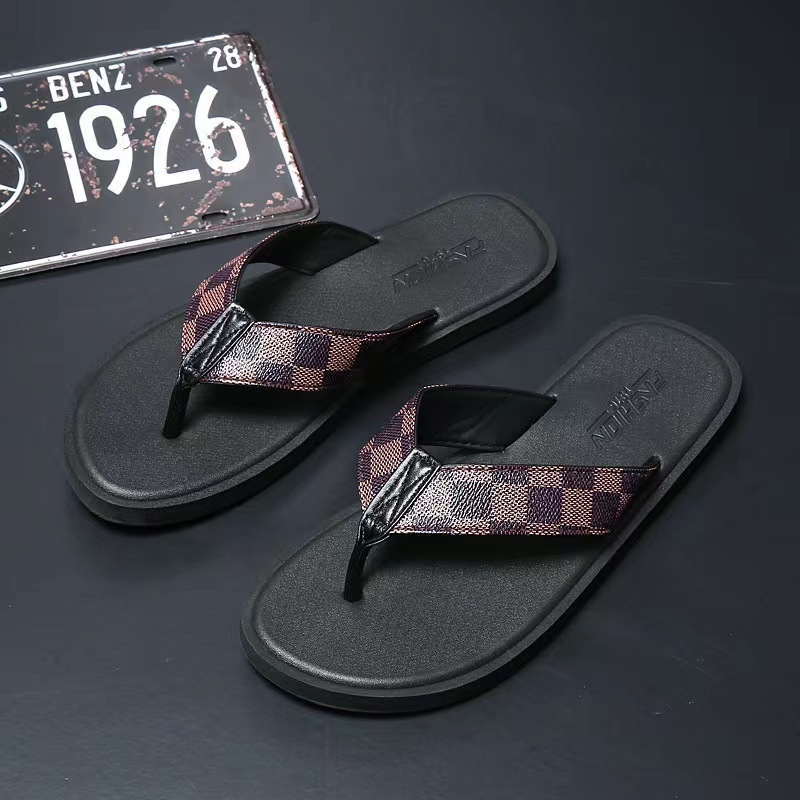 Lu Lanson Flip-flops bărbați — partea superioară din denim, talpă EVA, papuci de plajă cu deget deschis, primăvara 2024