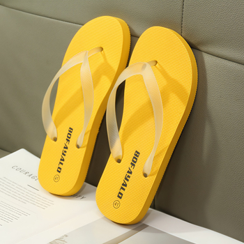 Papuci flip-flop pentru bărbați, versiune coreeană, stil plat; partea superioară PVC; talpă din cauciuc; talpă injectată prin injecție