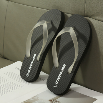 Papuci flip-flop pentru bărbați, versiune coreeană, stil plat; partea superioară PVC; talpă din cauciuc; talpă injectată prin injecție