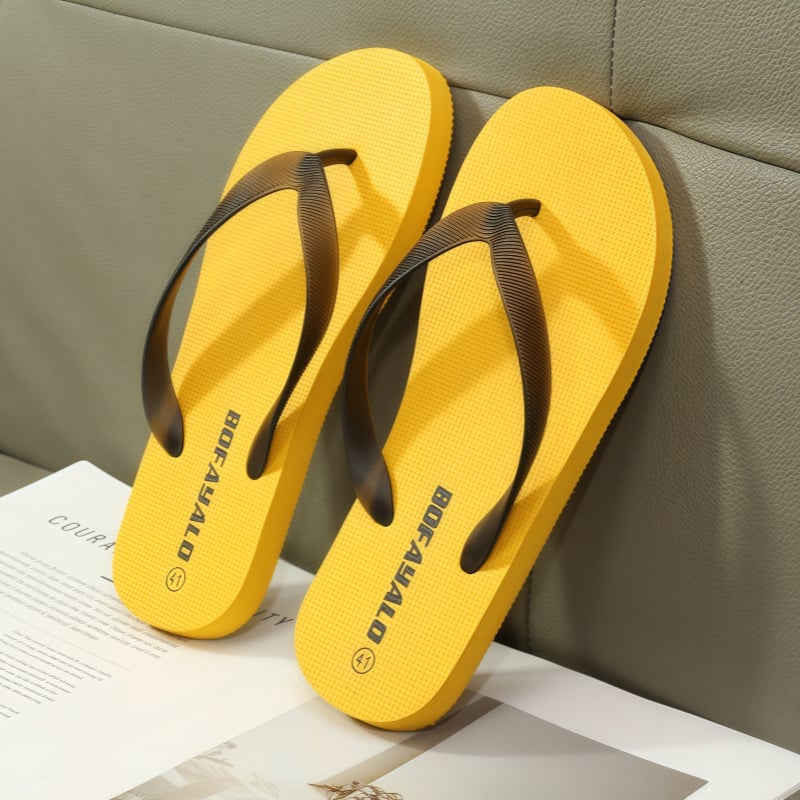 Papuci flip-flop pentru bărbați, versiune coreeană, stil plat; partea superioară PVC; talpă din cauciuc; talpă injectată prin injecție