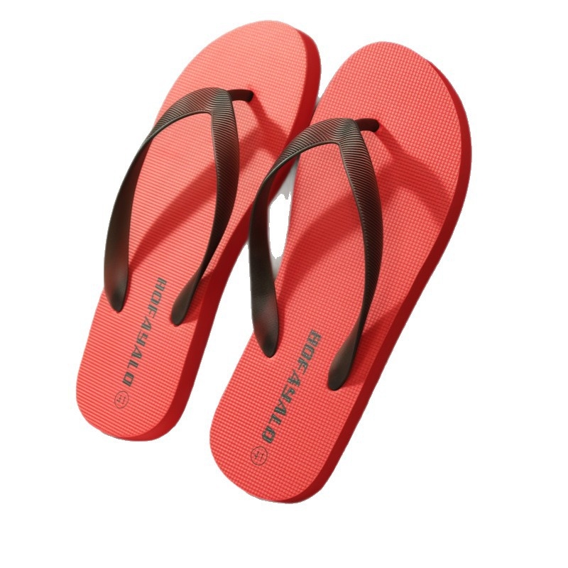 Papuci flip-flop pentru bărbați, versiune coreeană, stil plat; partea superioară PVC; talpă din cauciuc; talpă injectată prin injecție