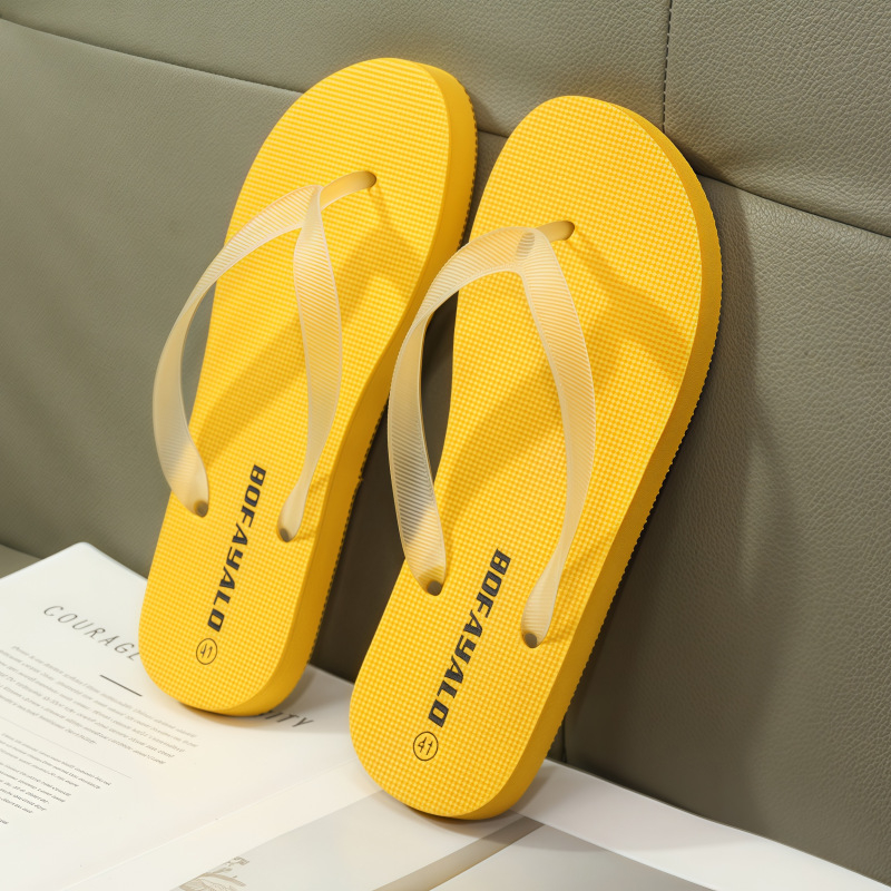 Papuci flip-flop pentru bărbați, versiune coreeană, stil plat; partea superioară PVC; talpă din cauciuc; talpă injectată prin injecție