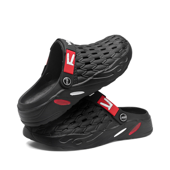 Sandale Crocs-style – partea superioară și talpa din EVA respirabilă, construcție turnată prin injecție, închidere cu cataramă, încălțăminte casual pentru bărbați