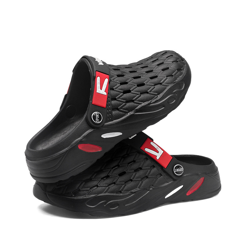 Sandale Crocs-style – partea superioară și talpa din EVA respirabilă, construcție turnată prin injecție, închidere cu cataramă, încălțăminte casual pentru bărbați