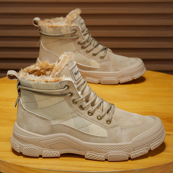 Pārgājienu kurpes ar augstu augšdaļu, fleece odere, priekšējā šņorēšana, vulkanizēta dabīgā gumijas zole, Phylon vidējā zole