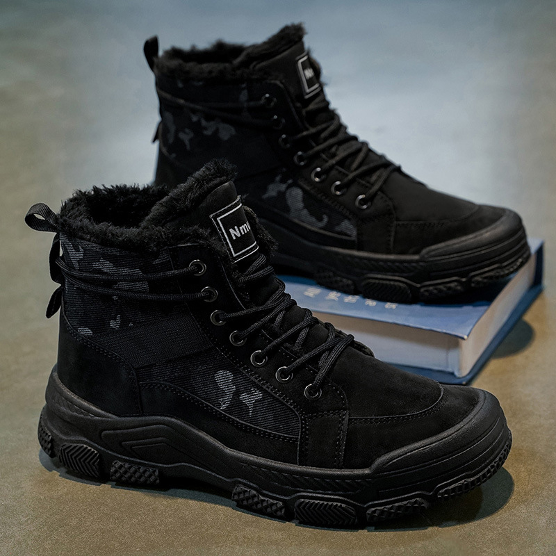 Pārgājienu kurpes ar augstu augšdaļu, fleece odere, priekšējā šņorēšana, vulkanizēta dabīgā gumijas zole, Phylon vidējā zole