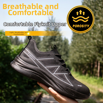 Darbos saugos batai su smūgių ir perforacijos apsauga, lengvi, kvėpuojantys, neslidūs ir atsparūs dilimui, medžiaga: skraidančio tinklo