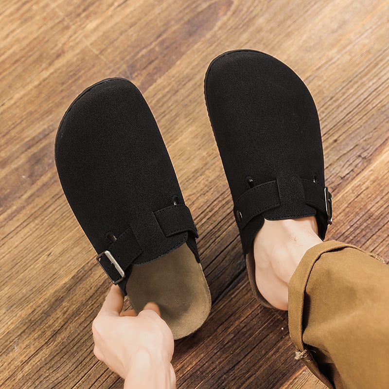Papuci de casă bărbați, stil leisure, partea superioară din microfibră, talpă PVC, adulți