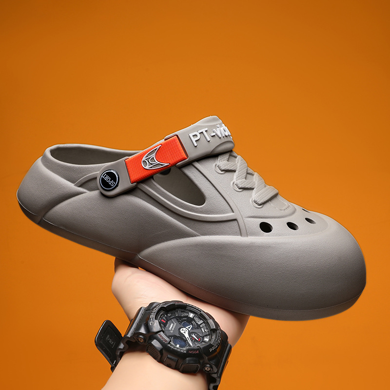 Sandale bărbătești Crocs-style pentru vară – partea superioară EVA, talpă EVA, stil tineret, închidere Foot-set, vara 2024