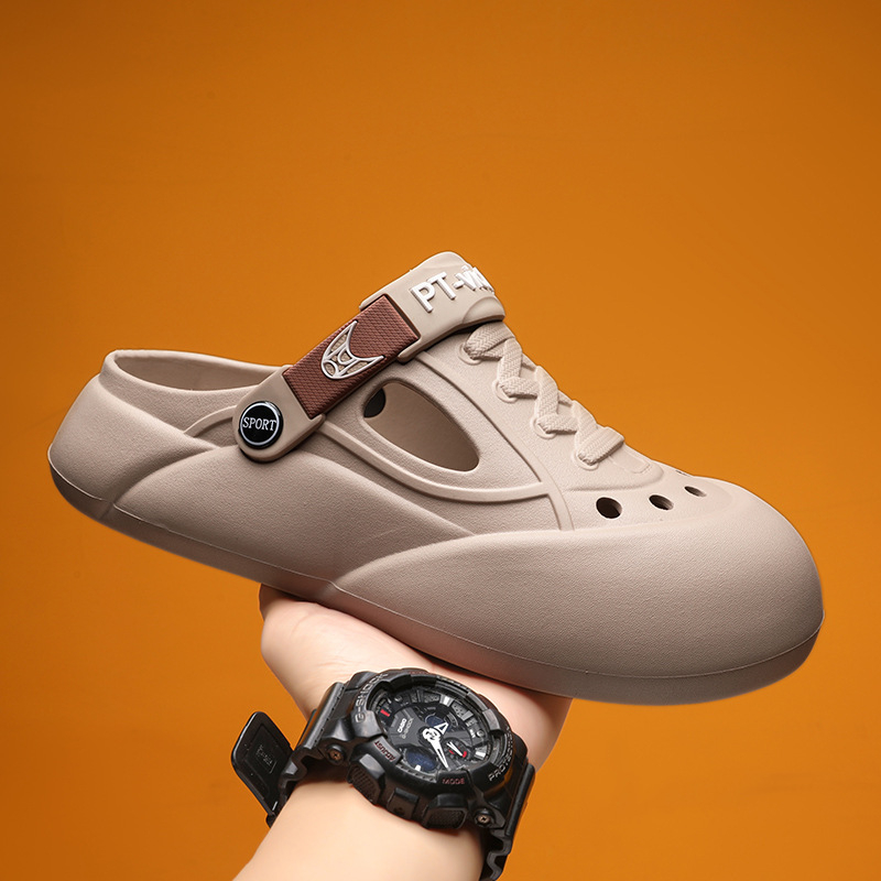 Sandale bărbătești Crocs-style pentru vară – partea superioară EVA, talpă EVA, stil tineret, închidere Foot-set, vara 2024