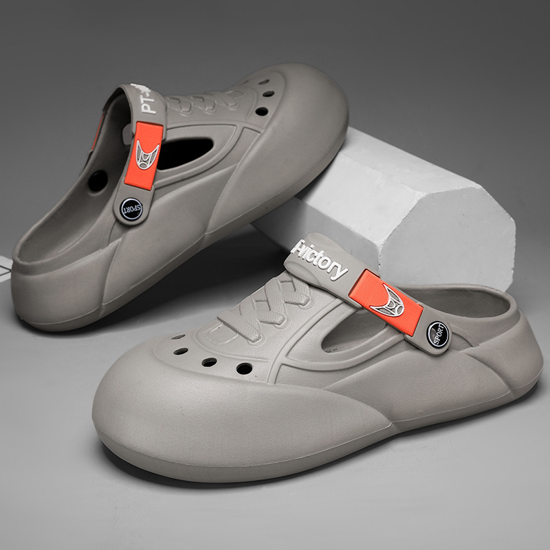 Sandale bărbătești Crocs-style pentru vară – partea superioară EVA, talpă EVA, stil tineret, închidere Foot-set, vara 2024