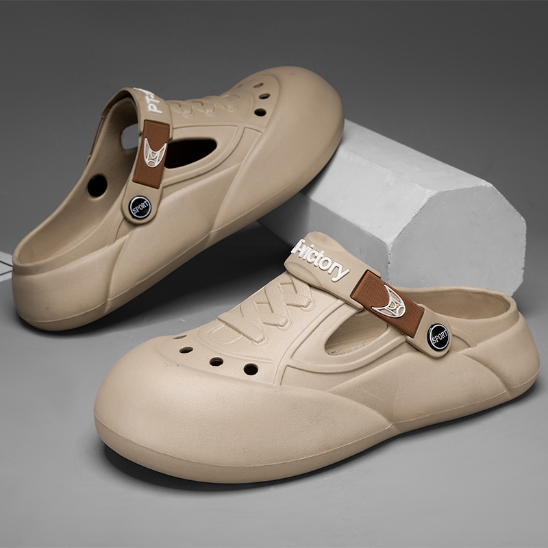 Sandale bărbătești Crocs-style pentru vară – partea superioară EVA, talpă EVA, stil tineret, închidere Foot-set, vara 2024