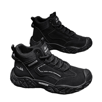 Meeste kõrged matkasaapad, ülaosa tekstiil, kinnitatav nööridega, PVC-injektsioonitald, ümmargune varvas, sobivad vabaaegseks ja matkamiseks