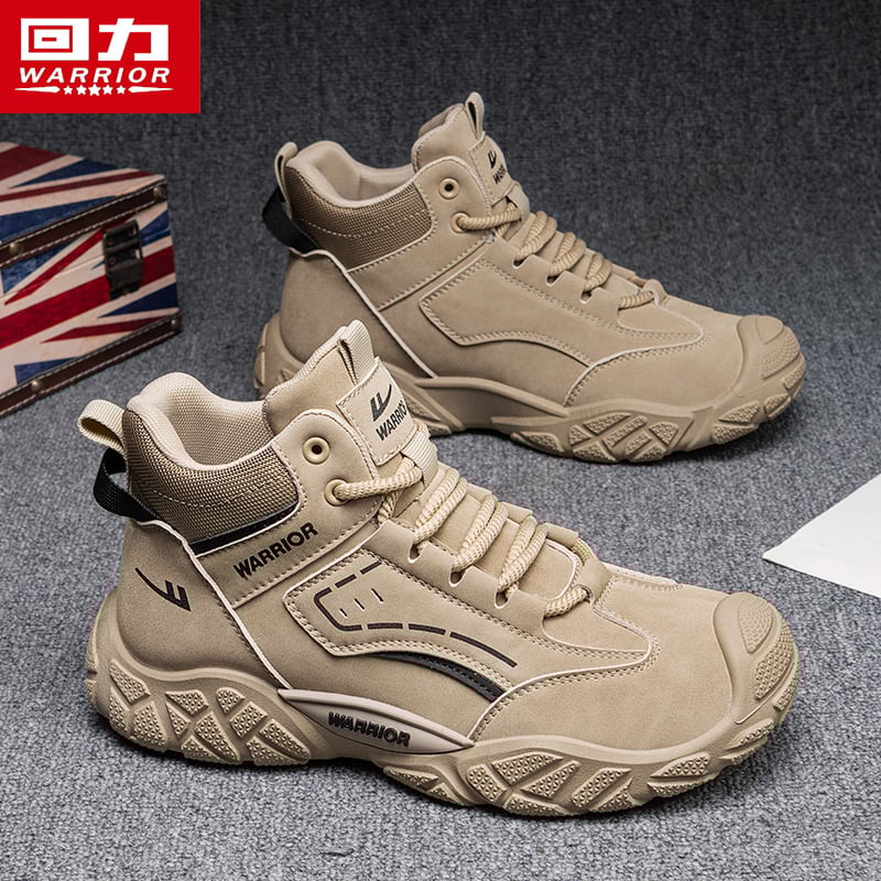 Meeste kõrged matkasaapad, ülaosa tekstiil, kinnitatav nööridega, PVC-injektsioonitald, ümmargune varvas, sobivad vabaaegseks ja matkamiseks