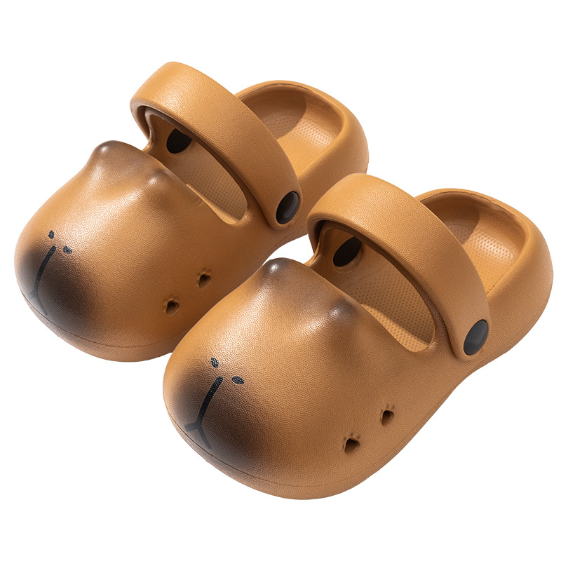 Flashy Capybara vaikų EVA paplūdimio bateliai - perforuoti, minkštas padas, unisex, vidaus/ išorės naudojimui, 2025 vasara, Zhejiang'e pagaminti