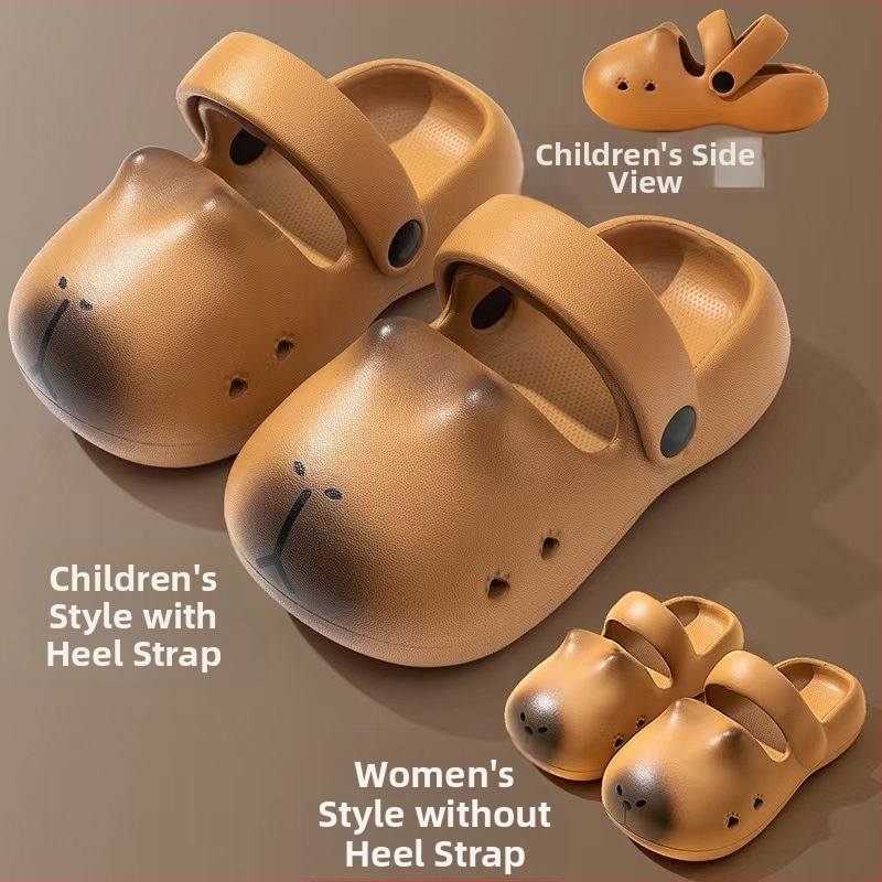 Flashy Capybara vaikų EVA paplūdimio bateliai - perforuoti, minkštas padas, unisex, vidaus/ išorės naudojimui, 2025 vasara, Zhejiang'e pagaminti