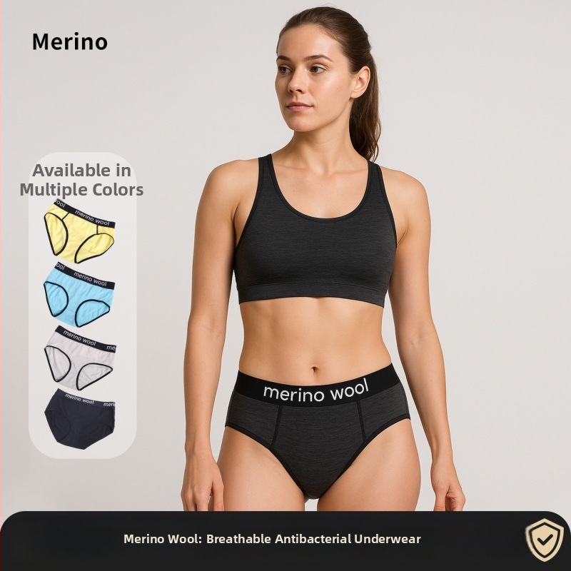 Naiste meriinovillast aluspüksid – õhukesed sportlikud aluspüksid, madal vöökoht, 100% meriinovill
