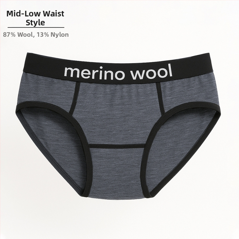 Naiste meriinovillast aluspüksid – õhukesed sportlikud aluspüksid, madal vöökoht, 100% meriinovill