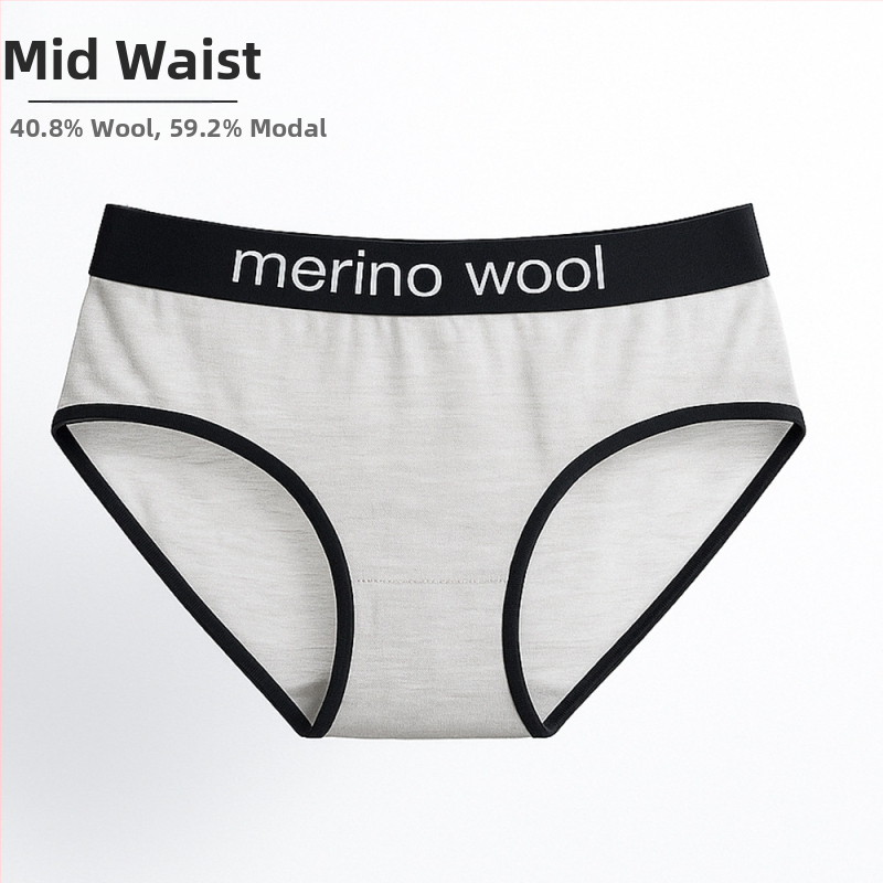 Naiste meriinovillast aluspüksid – õhukesed sportlikud aluspüksid, madal vöökoht, 100% meriinovill