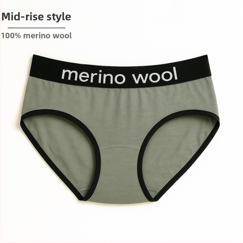 Naiste meriinovillast aluspüksid – õhukesed sportlikud aluspüksid, madal vöökoht, 100% meriinovill