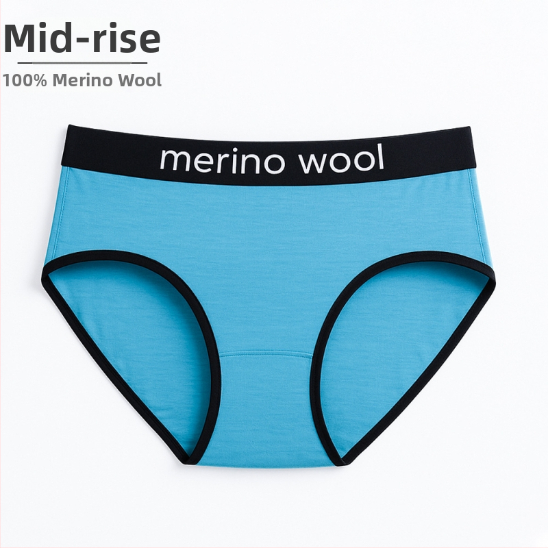 Naiste meriinovillast aluspüksid – õhukesed sportlikud aluspüksid, madal vöökoht, 100% meriinovill