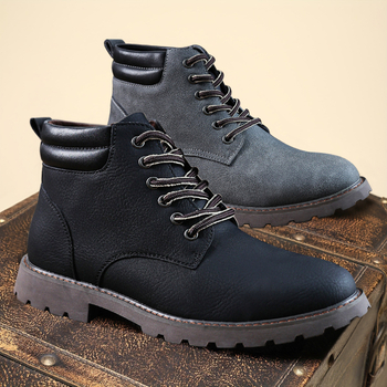 Meeste Martin saapad – pealne PU, tald kumm, vooder flanell, sisetald EVA, madal konts (1–3 cm)