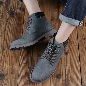 Meeste Martin saapad – pealne PU, tald kumm, vooder flanell, sisetald EVA, madal konts (1–3 cm)