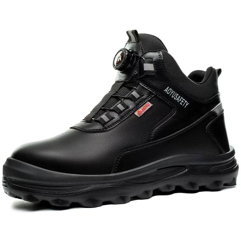 Muške sigurnosne radne cipele - lagane, visoki gornji dio, čelični prst, otporne na probijanje i udarce, koža od mikrovlakana
