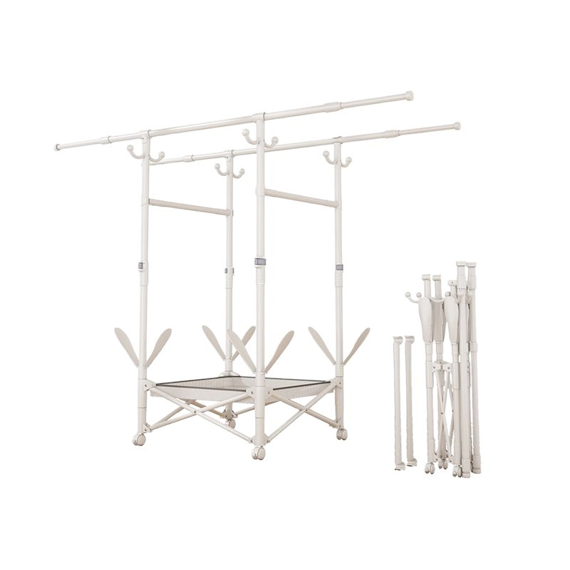 Grīdas sztāvs drēbju žāvēšanai, teleskopisks, pārvietojams un saliekams, nerūsējošā tēraudā, piemērots balkoniem, mājām vai studentu mājām, modelis 7845756785