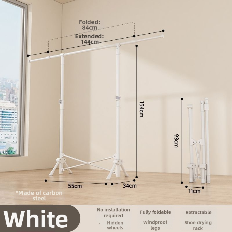 Grīdas sztāvs drēbju žāvēšanai, teleskopisks, pārvietojams un saliekams, nerūsējošā tēraudā, piemērots balkoniem, mājām vai studentu mājām, modelis 7845756785