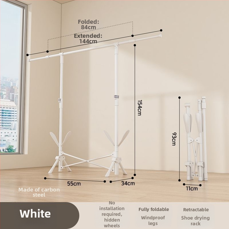 Grīdas sztāvs drēbju žāvēšanai, teleskopisks, pārvietojams un saliekams, nerūsējošā tēraudā, piemērots balkoniem, mājām vai studentu mājām, modelis 7845756785