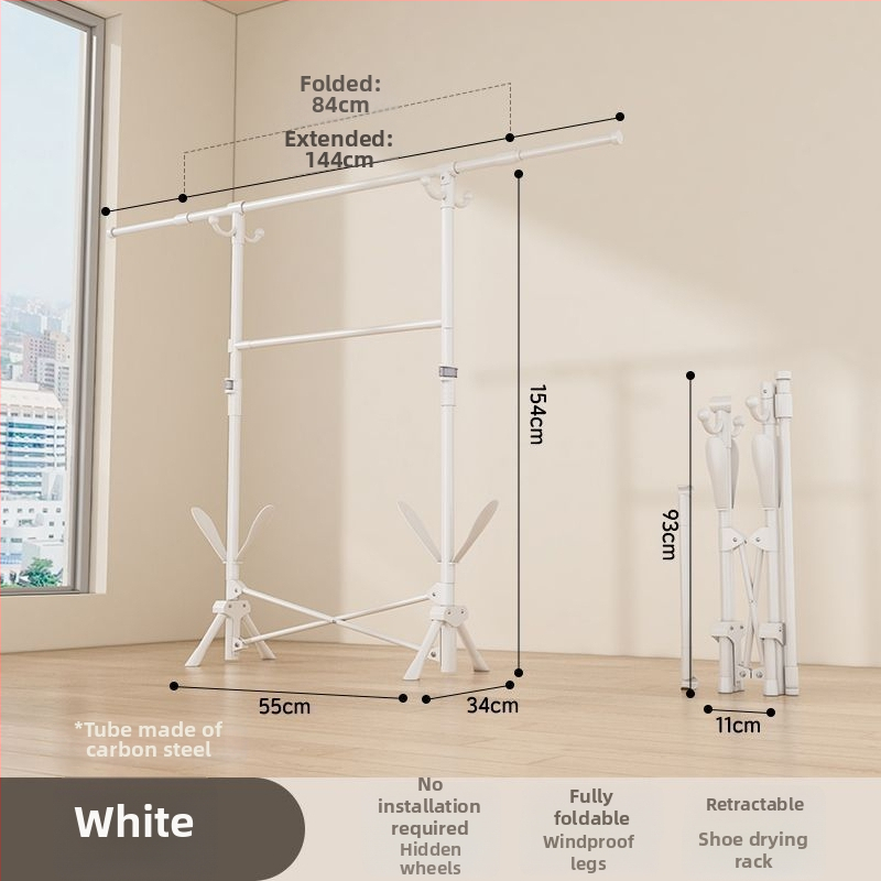 Grīdas sztāvs drēbju žāvēšanai, teleskopisks, pārvietojams un saliekams, nerūsējošā tēraudā, piemērots balkoniem, mājām vai studentu mājām, modelis 7845756785