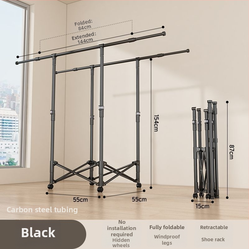 Grīdas sztāvs drēbju žāvēšanai, teleskopisks, pārvietojams un saliekams, nerūsējošā tēraudā, piemērots balkoniem, mājām vai studentu mājām, modelis 7845756785