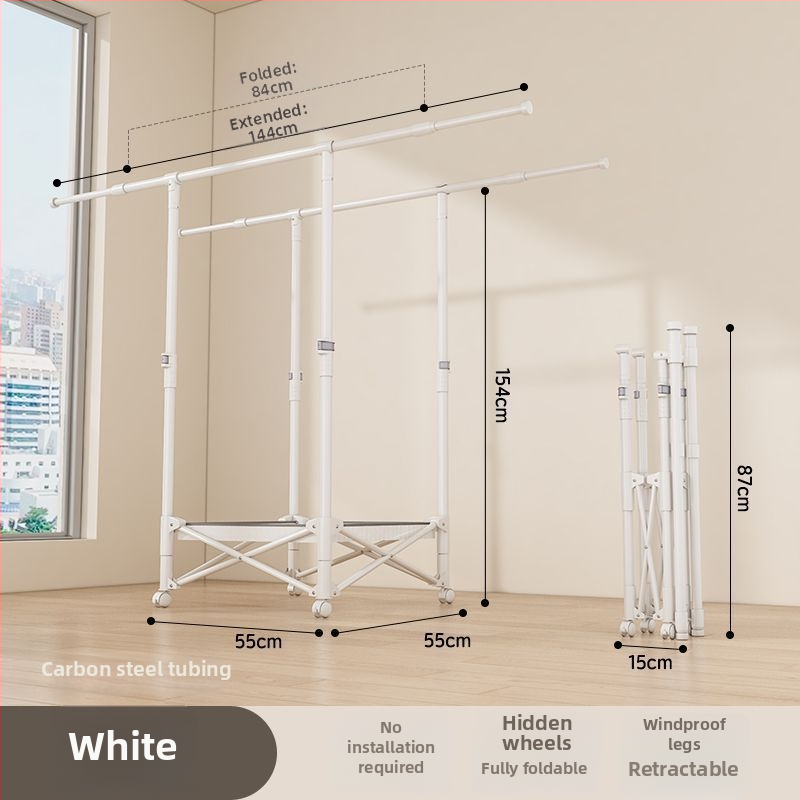 Grīdas sztāvs drēbju žāvēšanai, teleskopisks, pārvietojams un saliekams, nerūsējošā tēraudā, piemērots balkoniem, mājām vai studentu mājām, modelis 7845756785