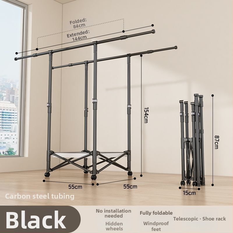 Grīdas sztāvs drēbju žāvēšanai, teleskopisks, pārvietojams un saliekams, nerūsējošā tēraudā, piemērots balkoniem, mājām vai studentu mājām, modelis 7845756785