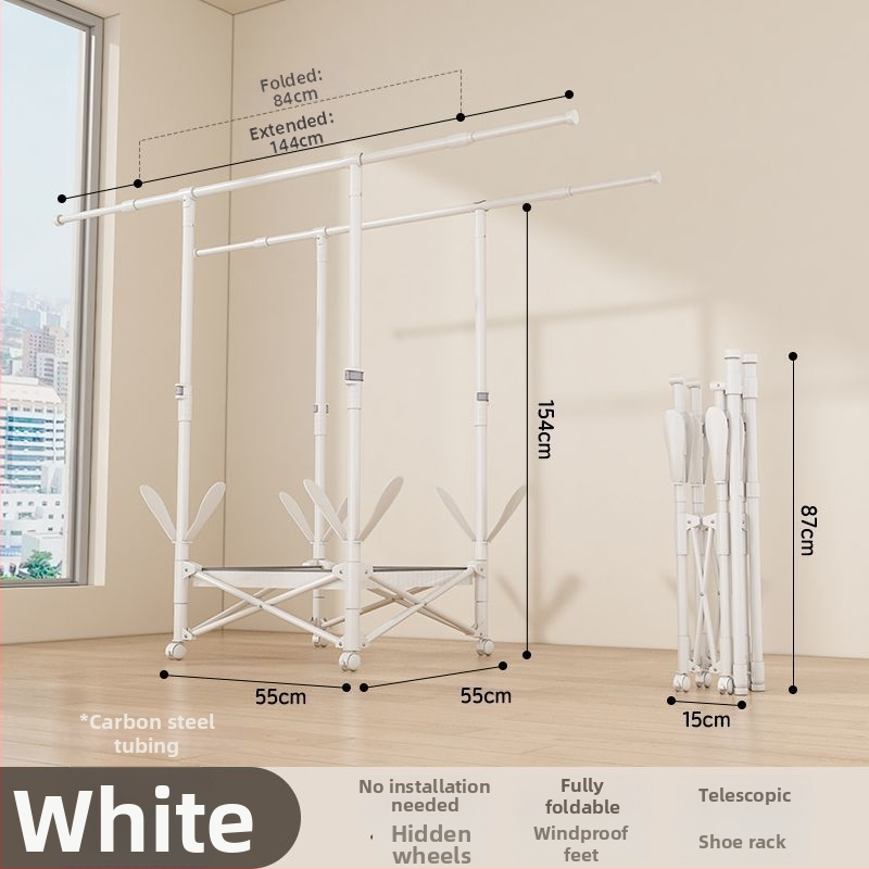 Grīdas sztāvs drēbju žāvēšanai, teleskopisks, pārvietojams un saliekams, nerūsējošā tēraudā, piemērots balkoniem, mājām vai studentu mājām, modelis 7845756785