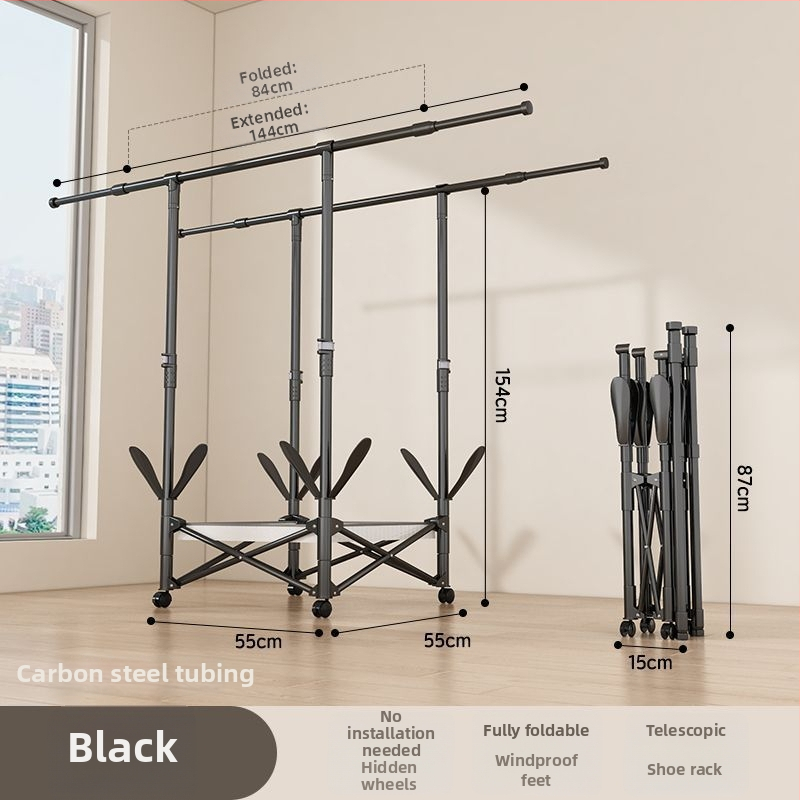 Grīdas sztāvs drēbju žāvēšanai, teleskopisks, pārvietojams un saliekams, nerūsējošā tēraudā, piemērots balkoniem, mājām vai studentu mājām, modelis 7845756785