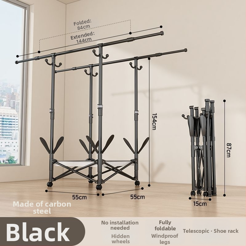 Grīdas sztāvs drēbju žāvēšanai, teleskopisks, pārvietojams un saliekams, nerūsējošā tēraudā, piemērots balkoniem, mājām vai studentu mājām, modelis 7845756785