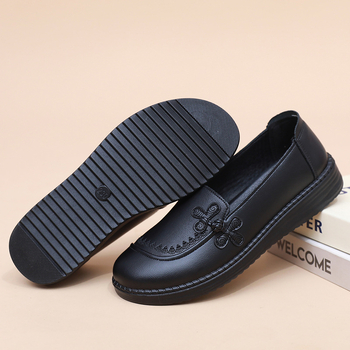 Γυναικεία Παπούτσια Vintage με Στρογγυλή Μύτη, Άνω μέρος Split Δέρμα, Σόλα Πολυουρεθάνη, Χαμηλό Τακούνι 1–3 cm, Αερισμένα, Αντιολισθητικά