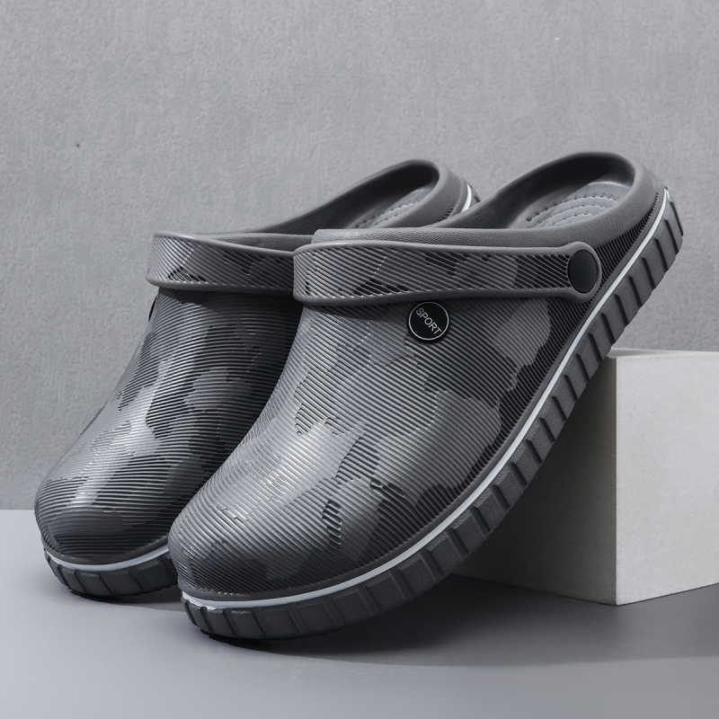 Ανδρικά Crocs-stílus σανδάλια για καλοκαίρι, EVA επάνω μέρος, EVA σόλα, κατασκευή injection-molded, slip-on, χαλαρό στυλ