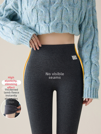 Medvilniniai žieminiai leginsai su fliso viduje, aukštos liemens formavimui, super stora, šilta