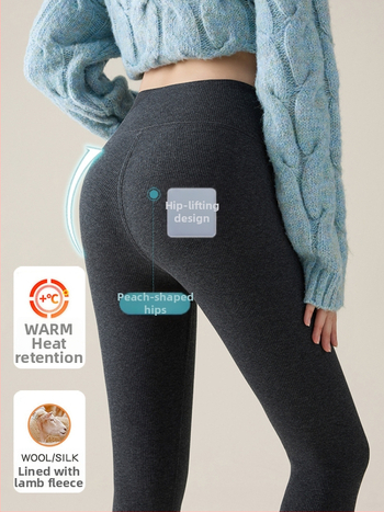 Medvilniniai žieminiai leginsai su fliso viduje, aukštos liemens formavimui, super stora, šilta