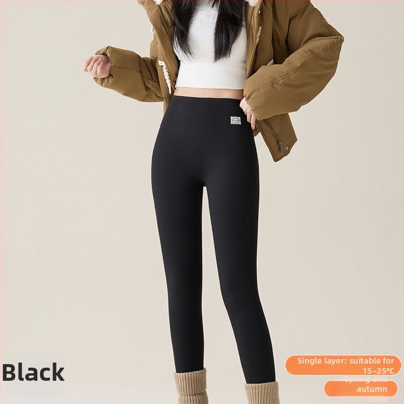 Medvilniniai žieminiai leginsai su fliso viduje, aukštos liemens formavimui, super stora, šilta