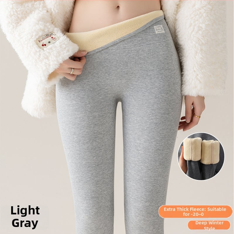 Medvilniniai žieminiai leginsai su fliso viduje, aukštos liemens formavimui, super stora, šilta