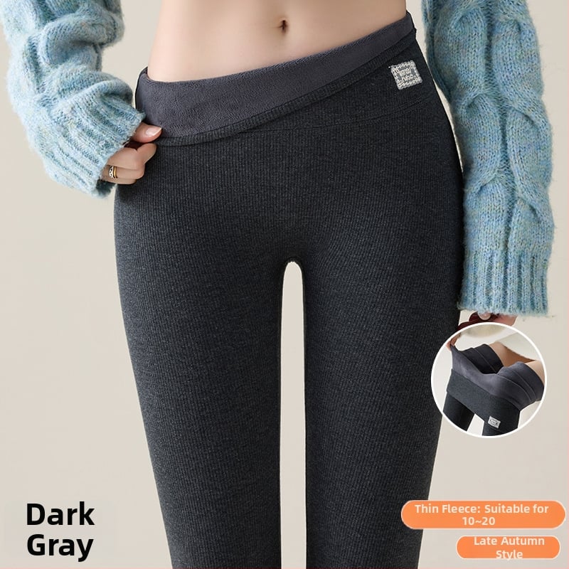 Medvilniniai žieminiai leginsai su fliso viduje, aukštos liemens formavimui, super stora, šilta