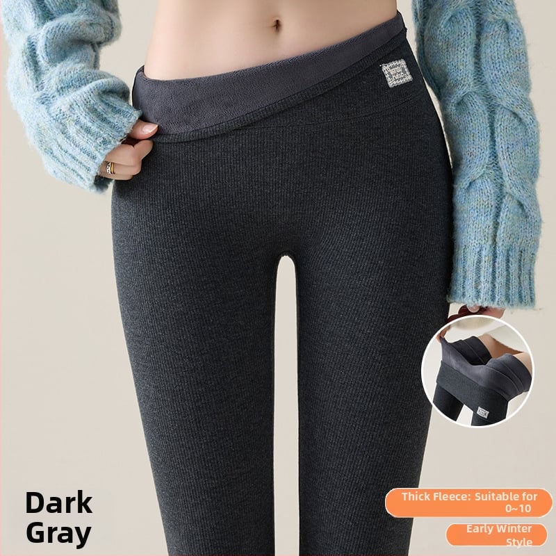 Medvilniniai žieminiai leginsai su fliso viduje, aukštos liemens formavimui, super stora, šilta